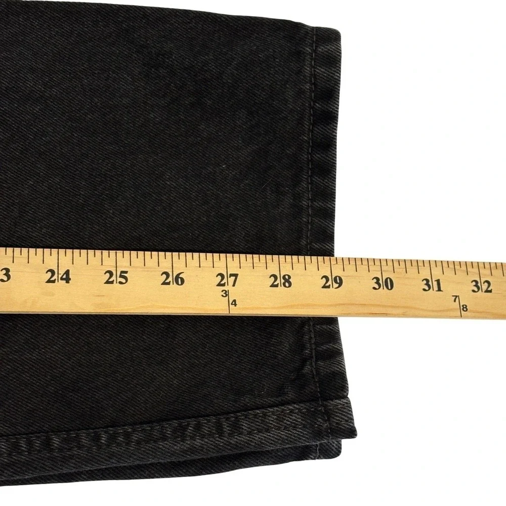Levis 505 Regular Fit Black Denim Jeans Mens 34x29 Straight Leg Work School